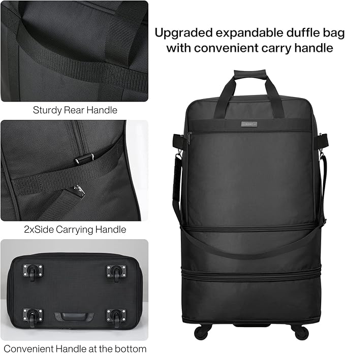 Hanke Suitcases with Wheels Expandable Foldable Luggage Bag Suitcase - Image 3