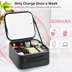 Travel Makeup Bag with LED Mirror – Waterproof Cosmetic Train Case with - Image 4