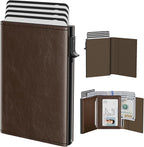 typecase Mens Wallet Card Holder: Pop Up Aluminum Case, Genuine Leather by typecase