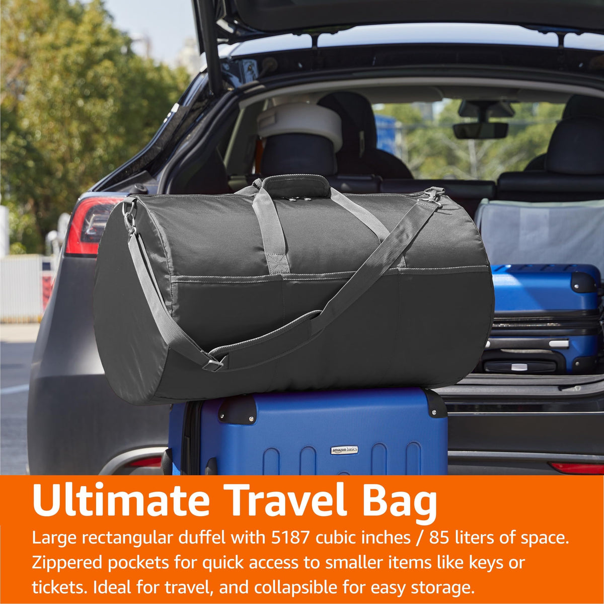 Duffel Bag for Travel and Sports (Black / 25 inches)