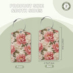2 Pcs Peony Pink Flowers Retro Luggage Tags, Cruise Luggage Tag - Image 2