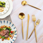 Matte Gold Silverware Set, IBIILII JEFF 40 Pieces Stainless Steel Flatware - Image 5