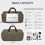 Waxed Canvas Garment Bags for Travel, Convertible Carry On Garment Duffel Bag - Image 5