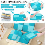 8 Set Compression Packing Cubes Travel, Lightweight Expandable Travel Cubes - Image 2