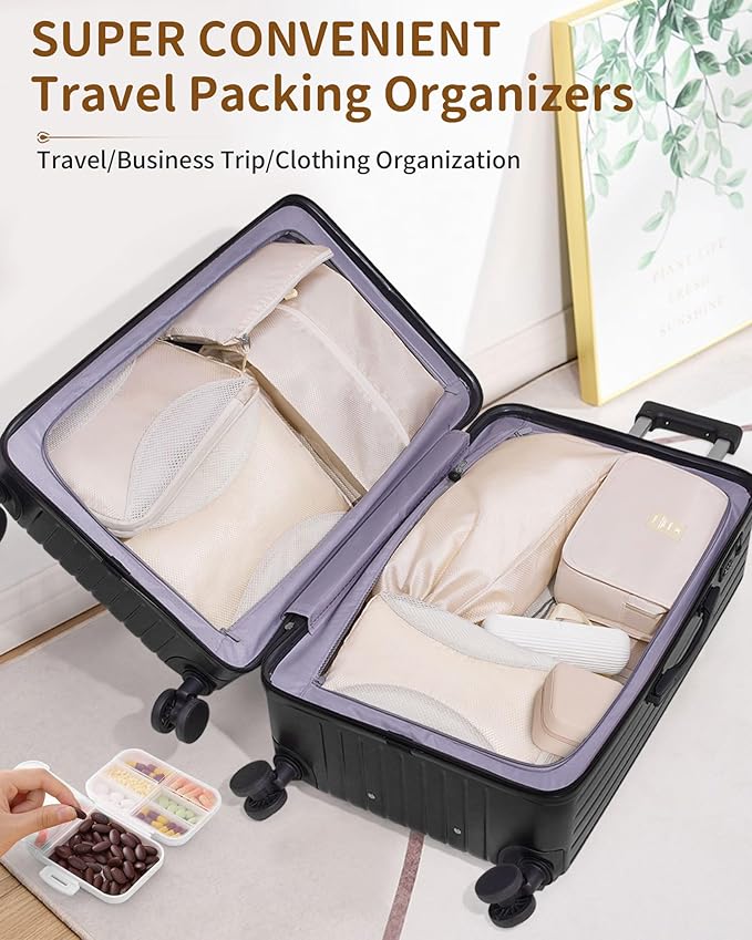 Compression Packing Cubes 12 Set, Suitcase Organizers, Extendable Packing Cubes - Image 3