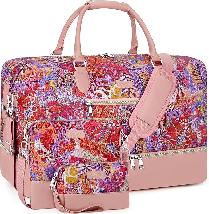 Weekender Bag for Women, Travel Duffel Bag Carry On Overnight Bag by ITIEZY