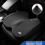 Skechers Memory Foam Seat Cushion, Ribbed Fabric Office Chair Cushion - Image 2