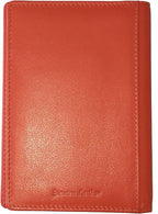 Personalized Monogrammed Orange Leather RFID Passport Wallet - Image 6