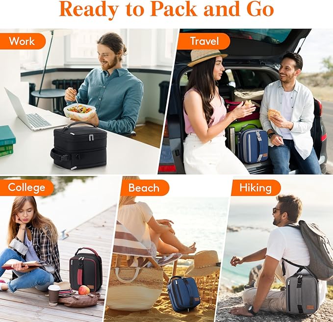 Lifewit Insulated Lunch Box for Men, Expandable Cooler Bag, Freezable Lunch Bag - Image 8