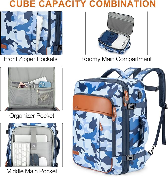 Travel Backpack 42L Carry on Backpack Flight Approved Expandable Travel - Image 4
