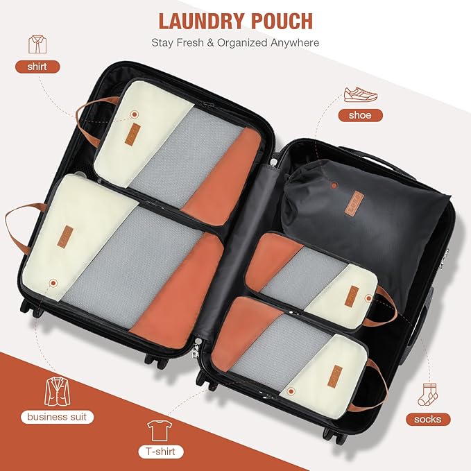 Packing Cubes for Travel, Compression 6 Set Organizer Bags for Women - Image 2