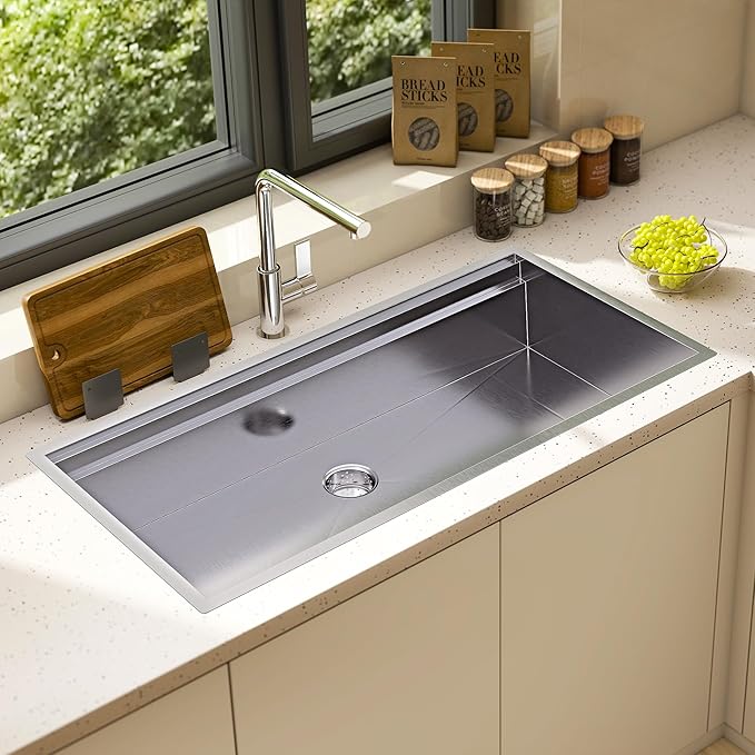 44.3-Inch Undermount Kitchen Sink Workstation, 16 Gauge 304 Stainless Steel - Image 2