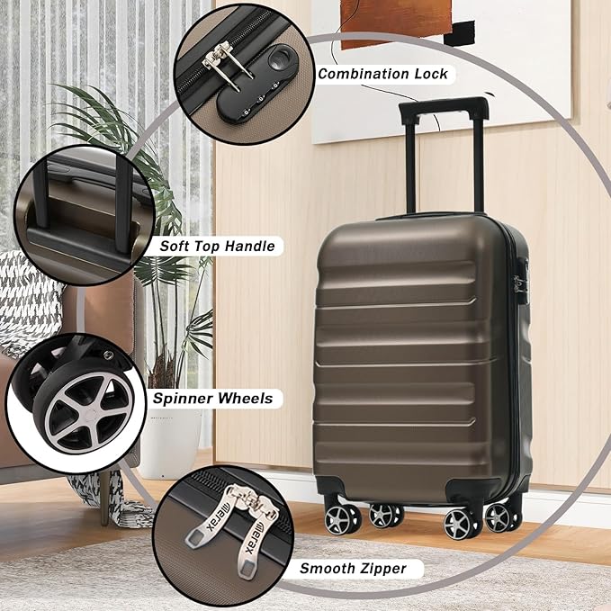 Merax Carry On Luggage Set 20 Inch Hardshell ABS Suitcase - Image 4