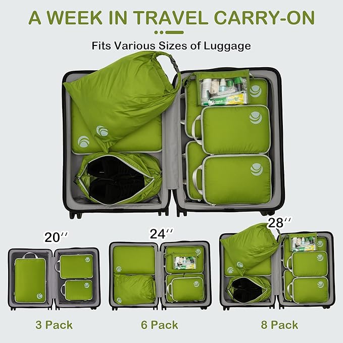 Cipway Compression Packing Cubes, Lightweight Travel Luggage Organizers - Image 7