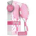FRAMAR Checkered Hair Brush Detangler – Wet Hair Brushes For Women, Womens Hair Brush, Hair Accessories, Hairbrush For Women, Cepillos Para Cabello, Reduces Breakage – Detangle Brush - Pink