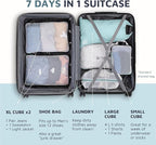 Large Packing Cube Set with See Through Mesh- Compression Packing Cubes Travel - Image 3