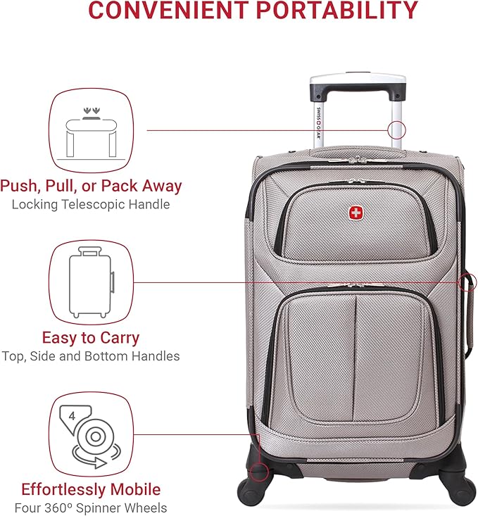 SwissGear Sion Softside Expandable Luggage, Carry-On 21-Inch - Image 2