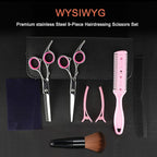 Sirabe 9 PCS Hair Cutting Scissors Thinning Shears Kit, Professional Haircut Scissors Set, Barber Hairdressing Texturizing Shears Tools for Salon Home Men Women Kids Adults Pet