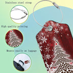 Christmas 2 Pack Luggage Tag for Suitcases Tree Snowflake Red PU Leather Bag - Image 4