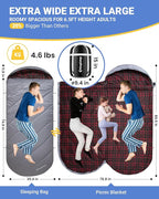 KingCamp Sleeping Bag for Adults, Cold Weather & Warm Extra Wide Big & Tall XL - Image 2