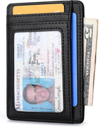Buffway Slim Minimalist Front Pocket RFID Blocking Leather Wallets - Image 2