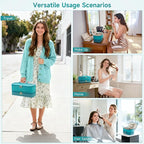 Travel Hair Dryer Case for Shark Flexstyle, Double-Layer Carrying Case for Shark Flex Style Blow Dryer, Portable Hair Tools Storage Organizer Bag for Shark Beauty Hairdryer Attchments (Teal Green)