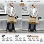 Gonex Canvas Duffle Bag for Travel 50L Expandable Duffel Weekend Overnight Bag - Image 6
