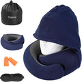 Travel Pillow - Hooded Neck Pillow Airplane Memory Foam Filling by Vzpeun