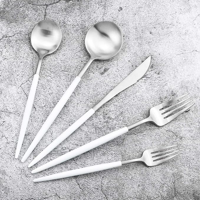 Gugrida 20-Piece 18/10 Stainless Steel Flatware Silverware, Luxury Dinnerware - Image 8