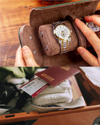 MR.OKAY 2 Watch Travel Case-Classic Leather Watch Case - Image 7
