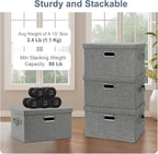 Medium 15" 21 Quart Collapsible Stackable Storage Bins - Image 5