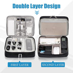 SELLYFELLY Electronics Travel Organizer, Double Layer Cable Organizer Bag - Image 3