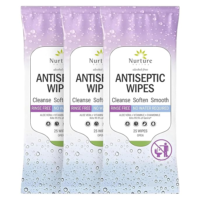 Nurture XL Antibacterial Body & Hand Wipes | Alcohol-Free Antiseptic Wet by NurtureValley