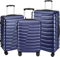 Lightweight Luggage with Spinner Wheels & YKK Zipper, 3-Piece Suitcase ABS+PC by WireHot
