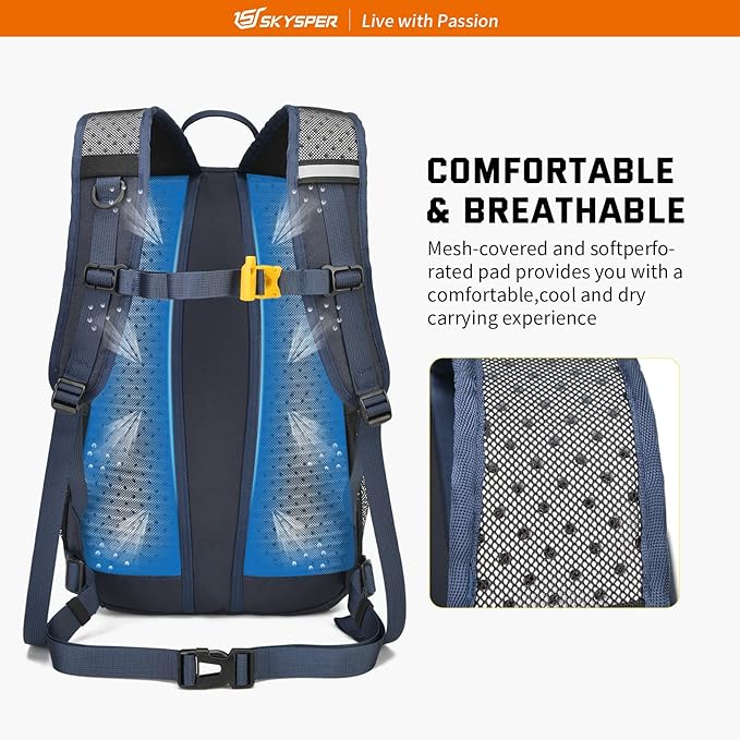 SKYSPER Small Hiking Daypack, 20L Lightweight Travel Backpacks Day Hike Pack - Image 4
