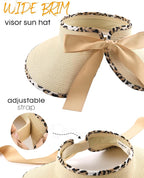 Camptrace Sun Visors for Women Wide Brim Beach Hat Foldable Straw Visor Hat - Image 4