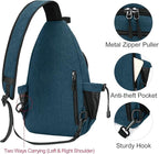 MOSISO Sling Backpack, Canvas Crossbody Hiking Daypack Bag - Image 3
