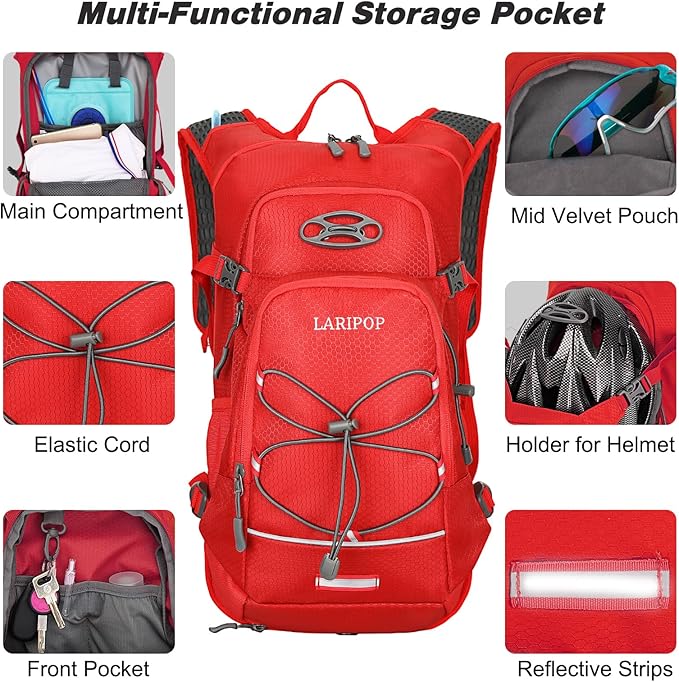 LARIPOP Hydration Backpack, 18L Hiking Backpack - Image 4