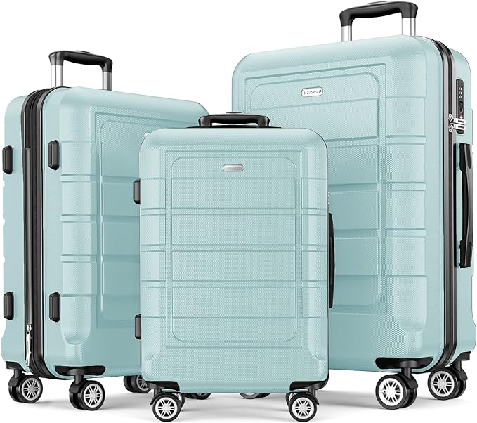 SHOWKOO Luggage Sets Expandable PC+ABS Durable Suitcase Double Wheels TSA Lock by SHOWKOO