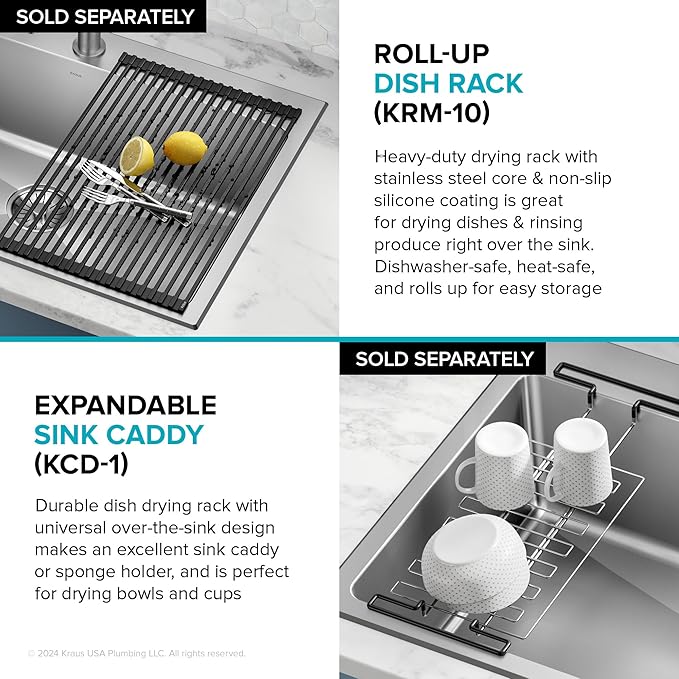 KRAUS Fairlane 33-inch Drop In/Top Mount Single Bowl 18-Gauge Stainless Steel - Image 2