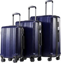 Coolife Luggage Expandable Suitcase PC+ABS 3 Piece Set by COOLIFE