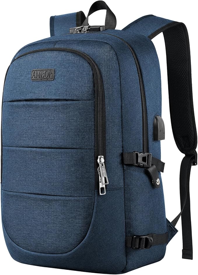 AMBOR 15.6-17.3 Inch Laptop Backpack, Anti Theft Business Travel Backpack by AMBOR