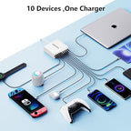 320W USB C Charger Block, 10-Port USB C Charging Station GaN III PD 65W Laptop - Image 4