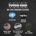 TOUGH-GRID 750 Paracord Rope Nylon Parachute Cord, Made in USA Survival Kit - Image 6