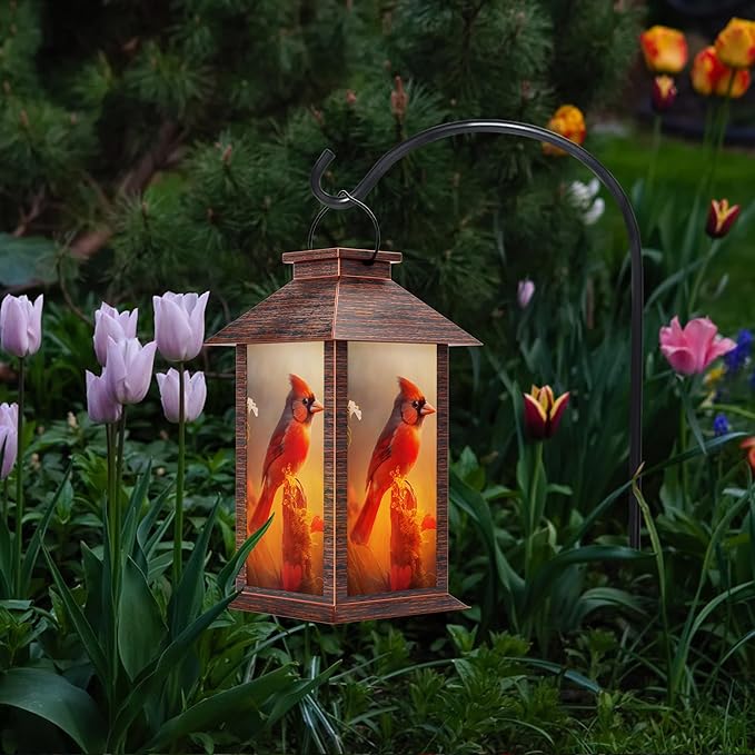 Solar Lanterns Outdoor, Waterproof Cardinal Garden Hanging Lanterns - Image 5