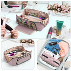 Large Hair Tools Travel Bag with Iron Mat - 2in1 Hair Tools Organizer for Hair Dryer Brush, Flat Irons, Straighteners, Curling Irons, Hair Bag, Makeup Bag, Cosmetic Bag for Travel Essentials