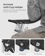 SONGMICS 2 Pack Folding Camping Chairs, Load 330 lb, Cup Holder and High - Image 7