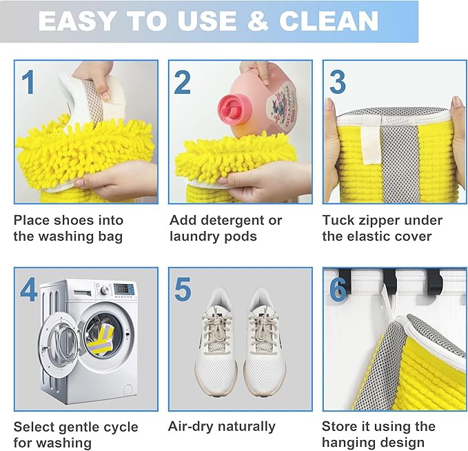 Shoe Washing Machine Bag – 360° Deep Clean Sneaker Laundry Bag - Image 4