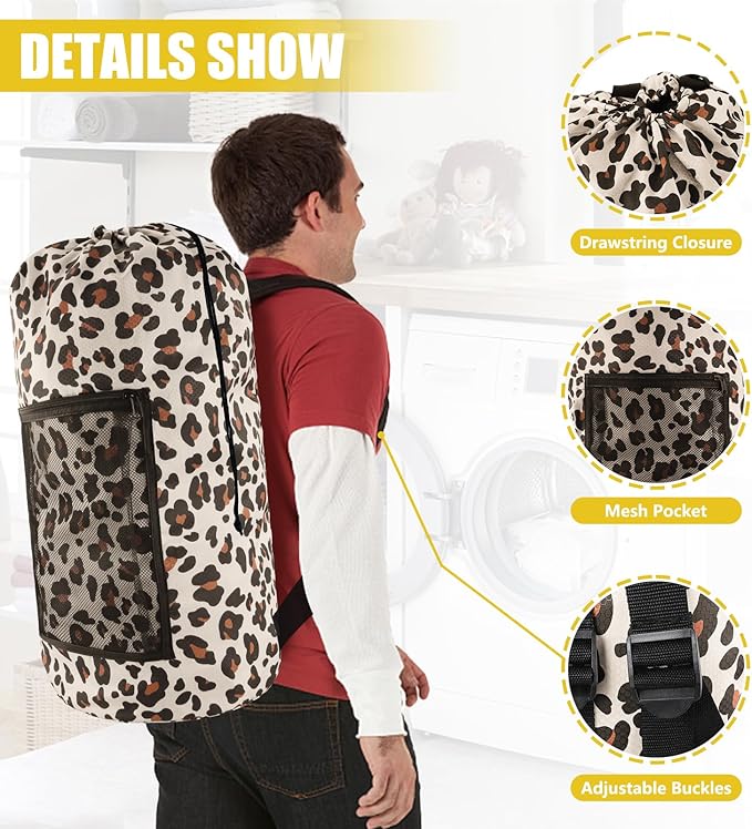 Laundry Bag Backpack, Extra Large Travel Laundry Bag - Image 4