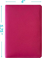 Personalized Monogrammed Bright Pink Leather RFID Passport Wallet - Image 4